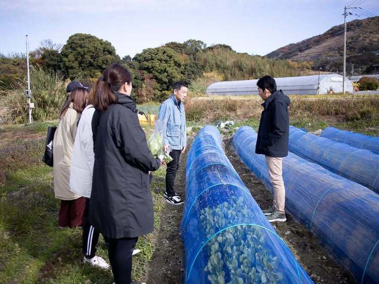 淡路島の農園を訪問し、畑作業も体験！