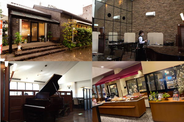 グランドピアノのある広々とした洋風の建物