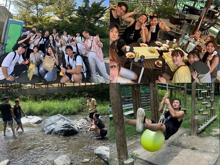 BBQ大会では川遊びやビンゴで仲良く交流