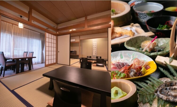 客室風景と旬の絶品会席料理