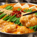 もつ鍋は醤油･赤辛等4種類から選べます