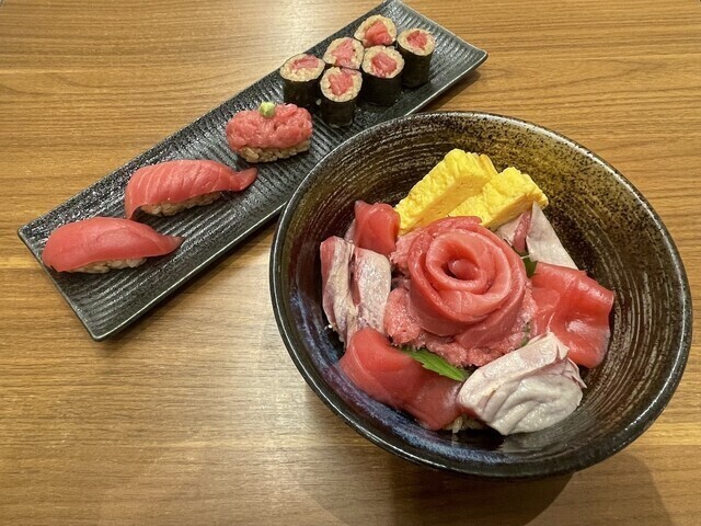 生本マグロのお寿司とどんぶり