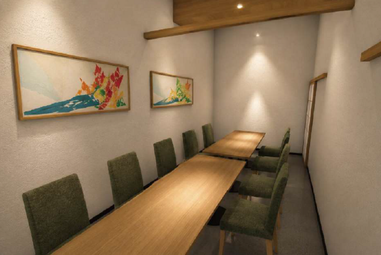 2階は個室でゆったり過ごせる空間です。
