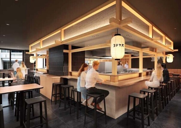 ▼4月OPEN！開放的なフードホール