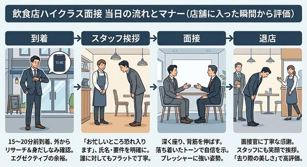 飲食店面接の当日の流れとマナー